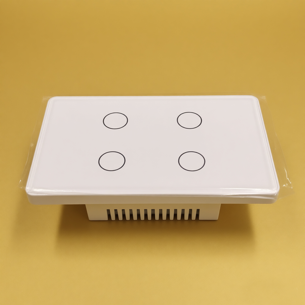 Premium WiFi Smart Touch Switch | 120x72mm Tempered Glass Panel | PC V0 Fireproof & Copper Terminals | Compatible with US, CA, JP, MX, BR & SE Asia Markets-Zhaotesi