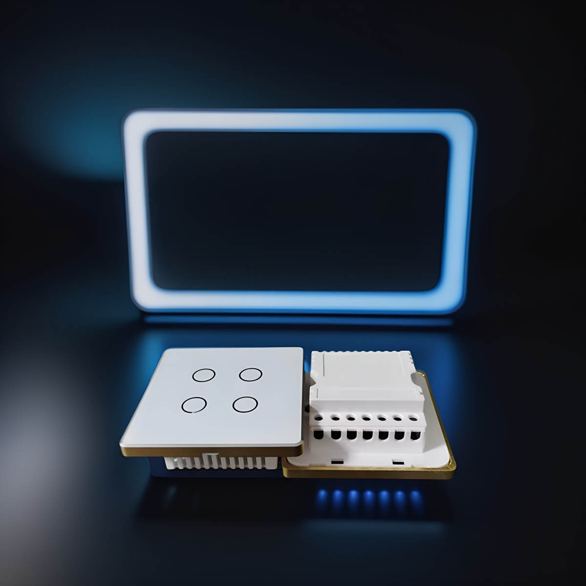 High grade 86 wall smart home switch enclosure with tempered glass panel-Zhaotesi