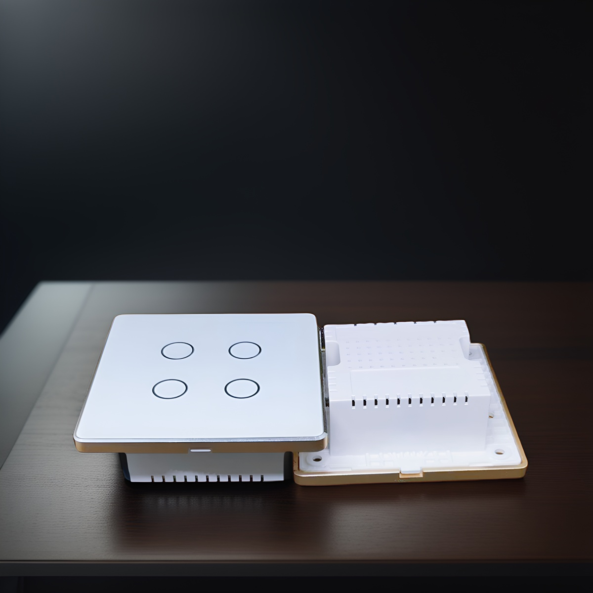 High grade aluminum frame 86 wall smart home switch enclosure with tempered glass panel-Zhaotesi