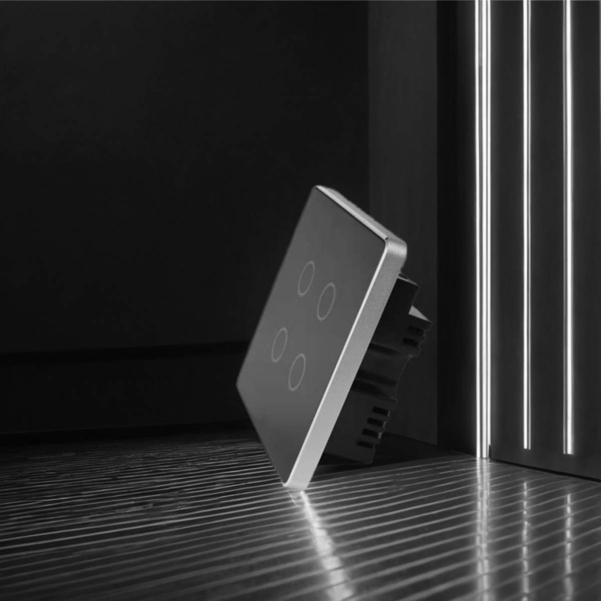 High grade aluminum frame 86 wall smart home switch enclosure with tempered glass -Zhaotesi