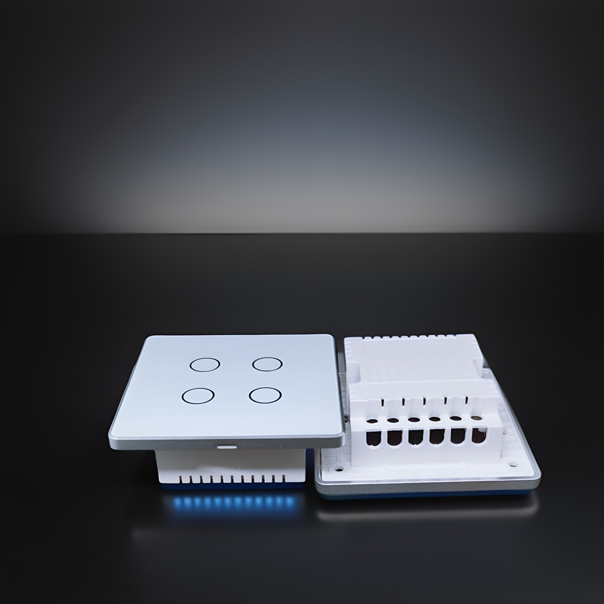 High grade aluminum frame 86 wall smart home switch enclosure with tempered glass panel-Zhaotesi