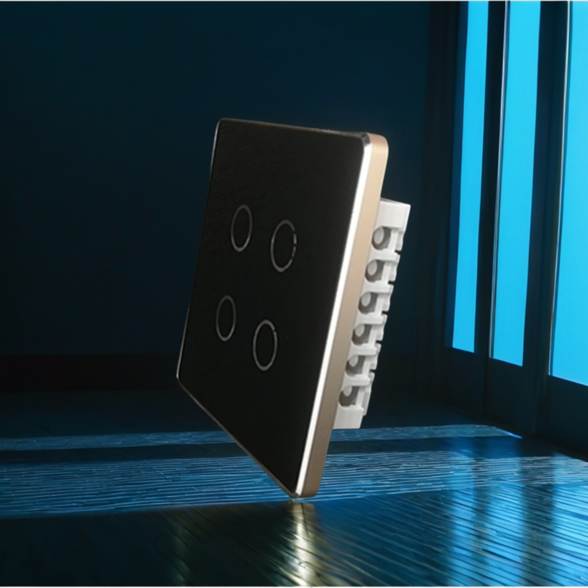 High grade aluminum frame 86 wall smart home switch enclosure with tempered glass panel-Zhaotesi