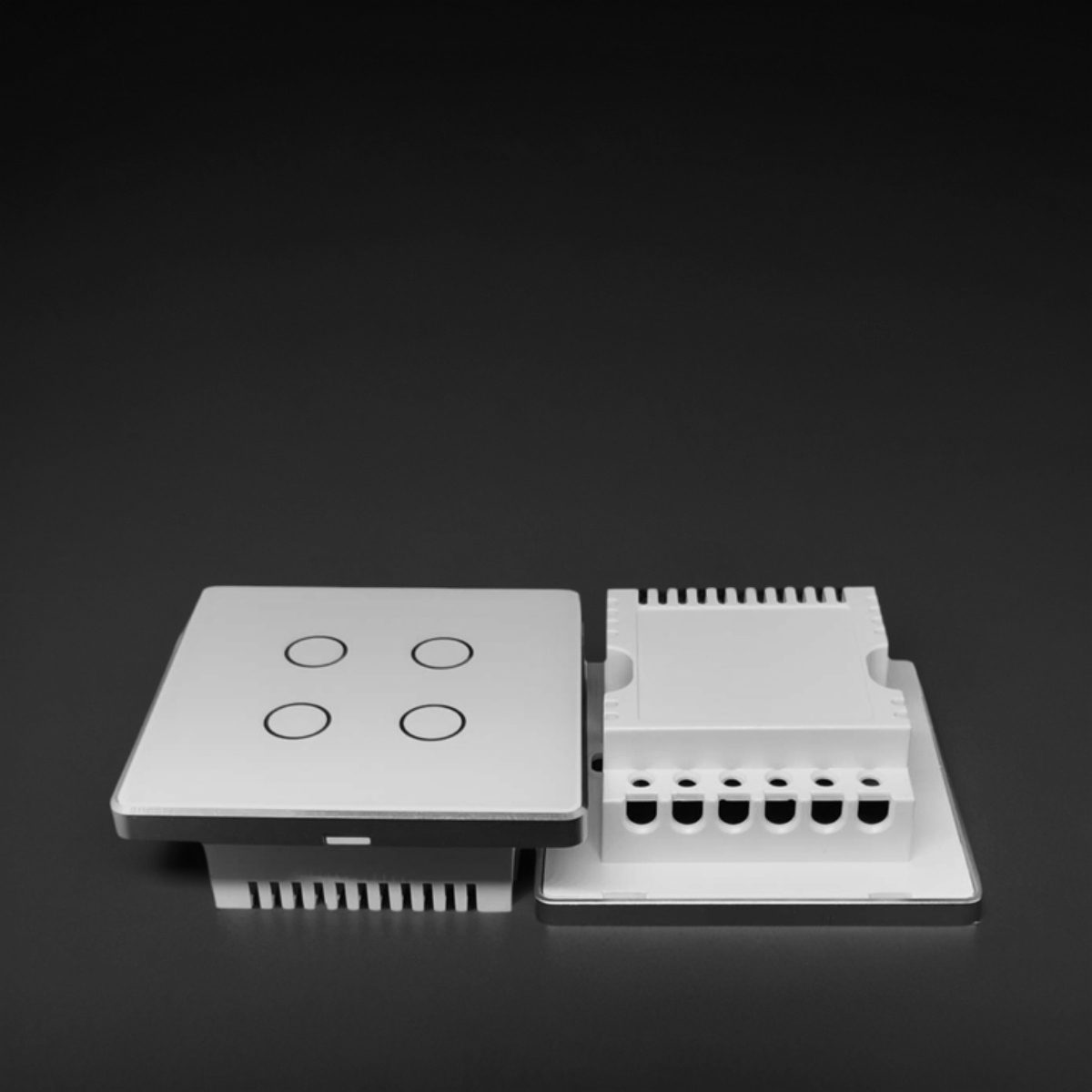 High grade aluminum frame 86 wall smart home switch enclosure with tempered glass -Zhaotesi