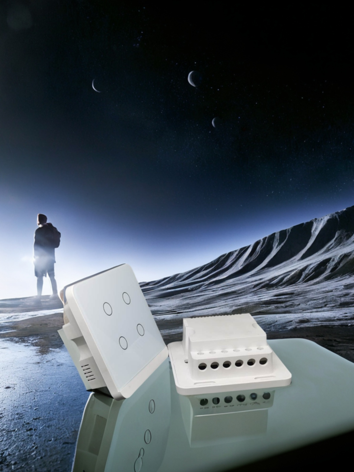 86 wall wifi smart home switch enclosure with tempered glass panel-Zhaotesi