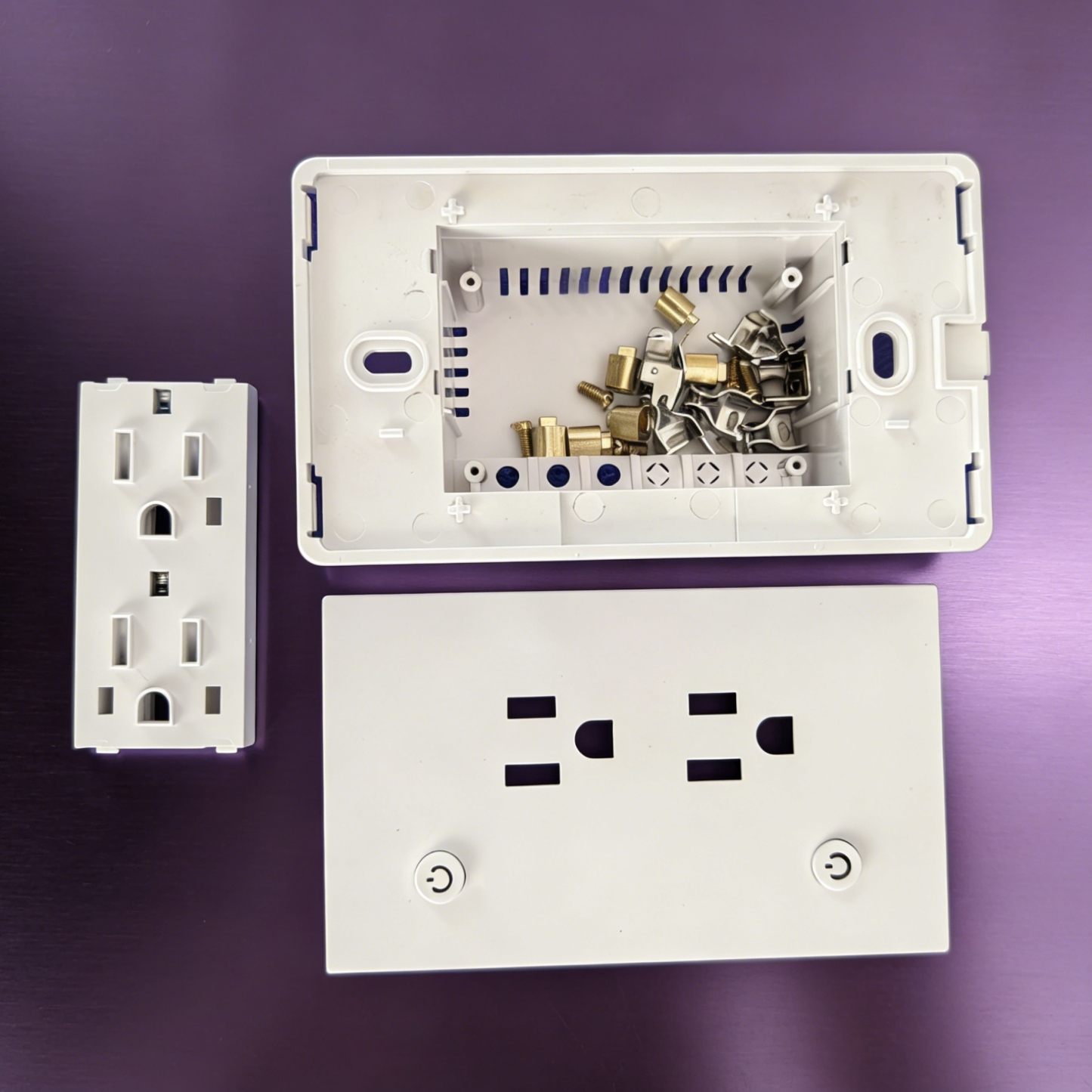 Premium NEMA 5-15R Smart Socket Shell Kit | Hotel-Grade PC & Tempered Glass Faceplate | DIY Enclosure for Smart Home Automation (US/CA/JP/MX Compatible)
