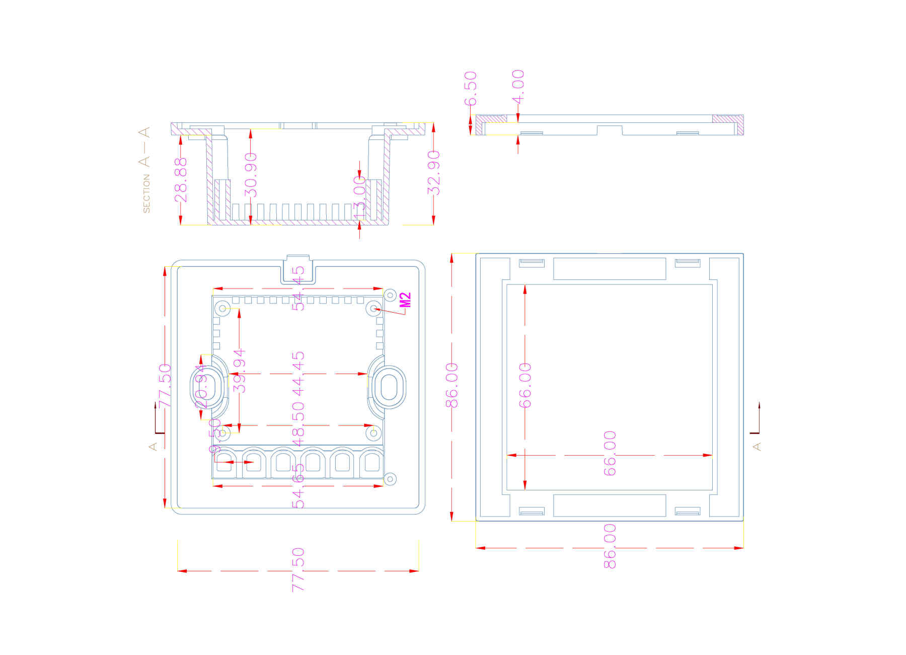 86 wall smart home switch enclosure with tempered glass panel, Factory Sales-Zhaotesi