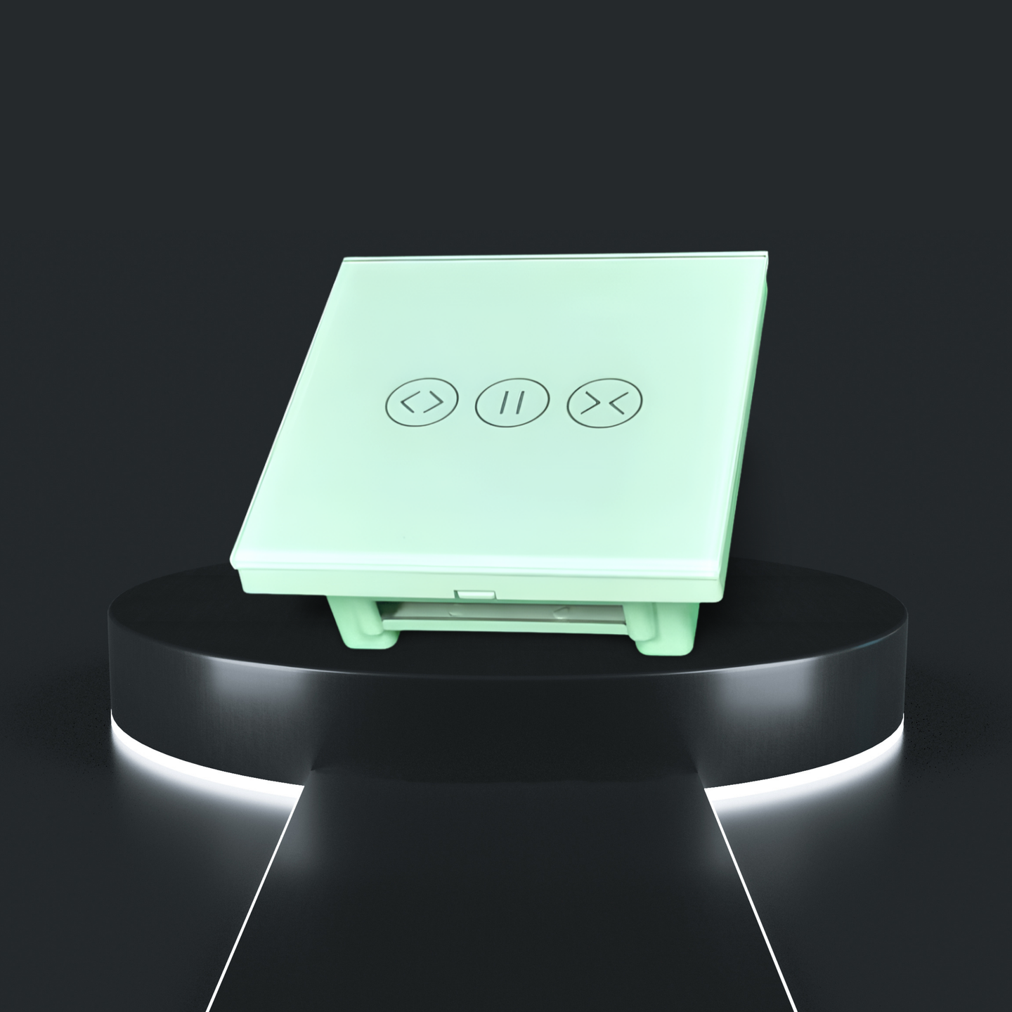 Premium DIY Smart Curtain Switch Housing Kit – PC V0 Fireproof Shell + 3.0mm Tempered Glass Panel (No PCB Included) – Customizable Enclosure for Tuya/Zigbee/Wi-Fi Module Integration – Sleek Black/White Finish