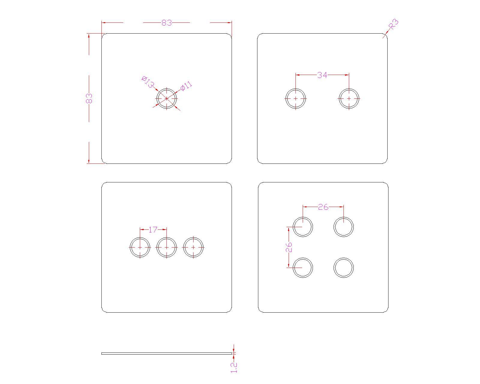 EU 86 Intelligent Wall Touch Switch Housing Aluminum Alloy Switch Housing-Zhaotesi