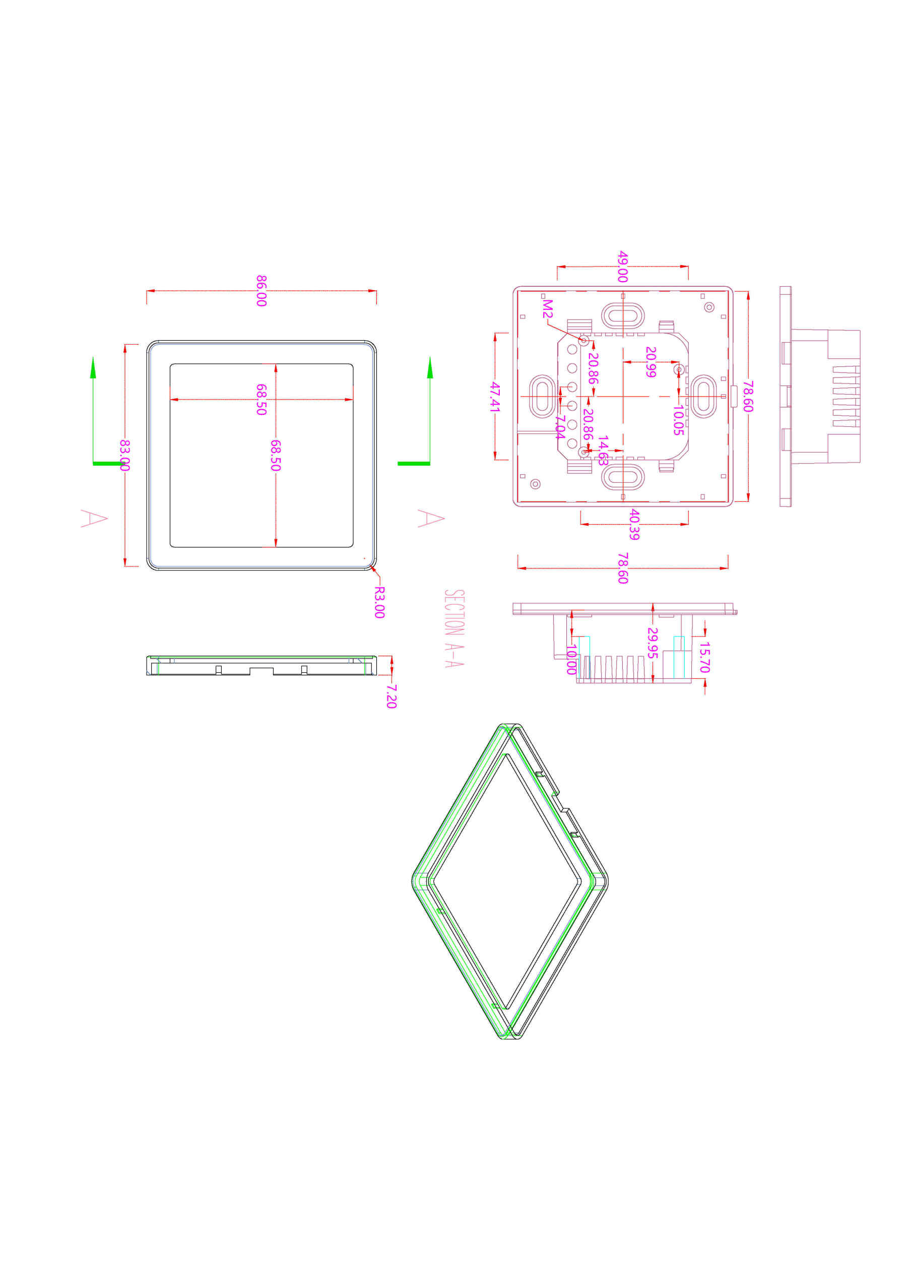Touch switch General High grade 86 wall smart home switch enclosure with tempered glass panel, Factory Sales-Zhaotesi