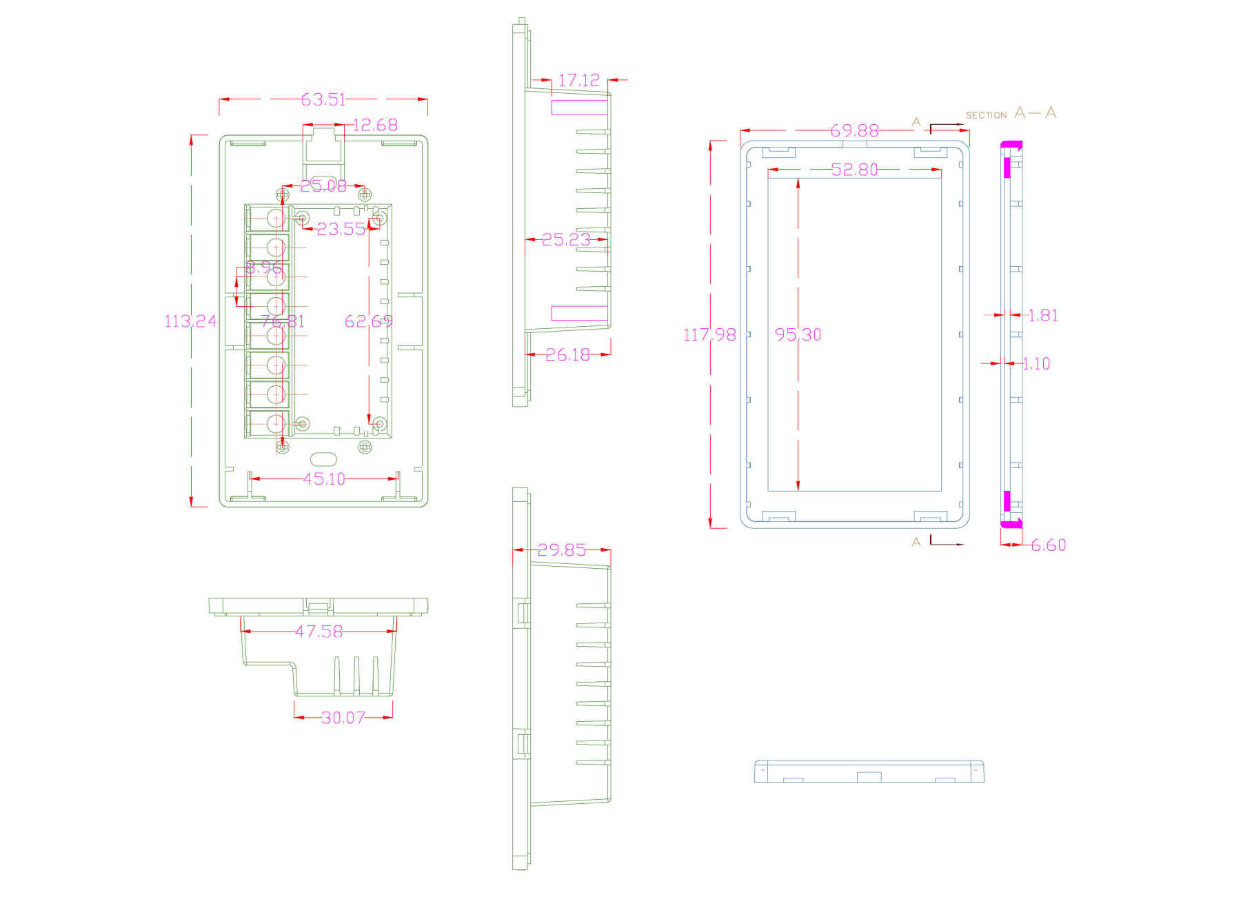 118 * 70 wall smart home switch housing-Zhaotesi