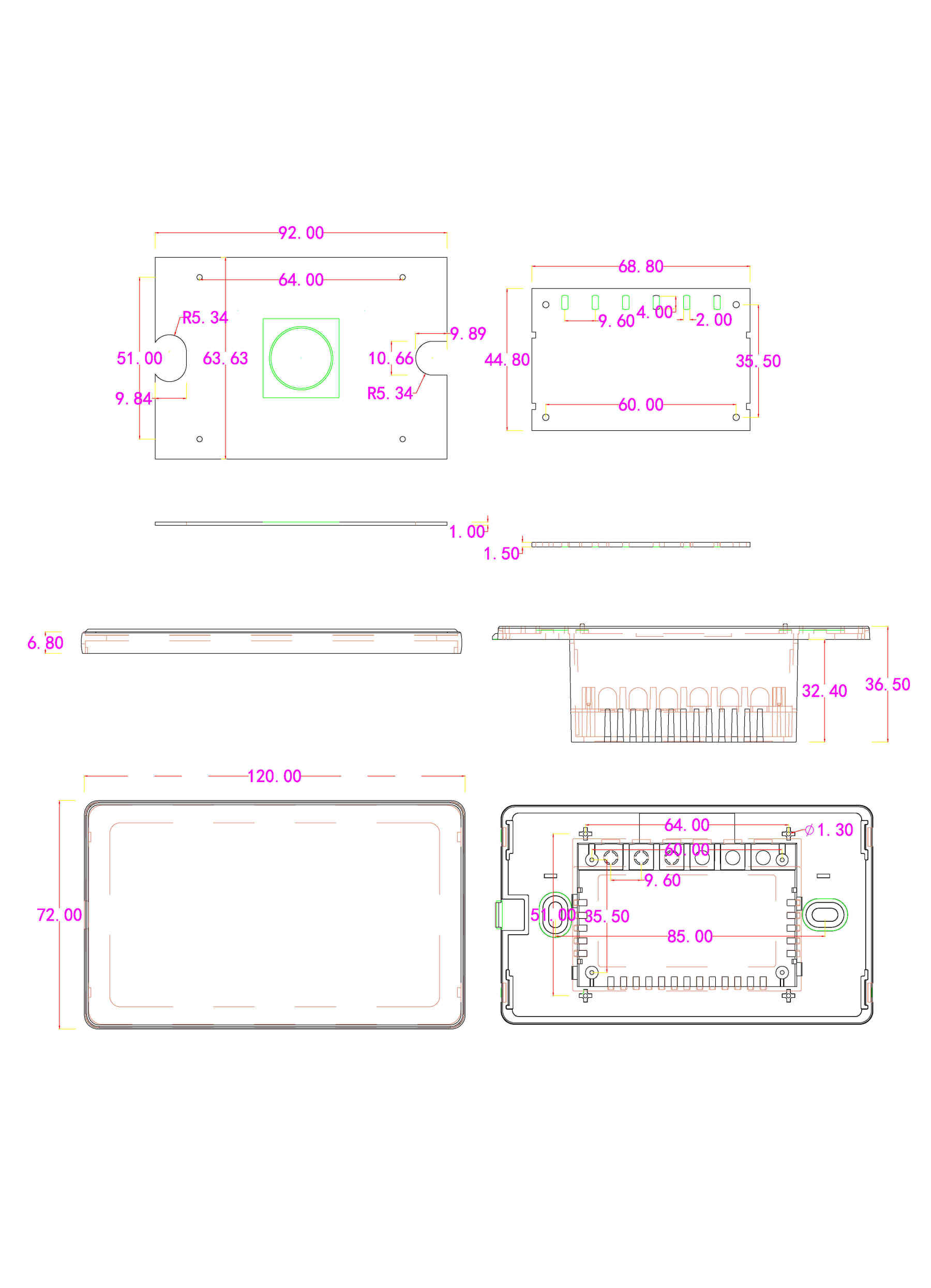 Luxury smart home 120 * 72 wall switch housing 2.5D curved glass-Zhaotesi