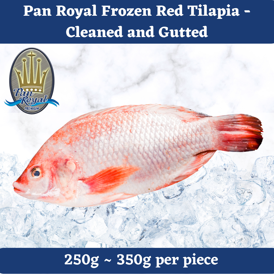 [PAN ROYAL] Fresh Frozen Whole Red Tilapia - Cleaned and Gutted (250g - 350g) 红罗非鱼 (已清洗取脏)