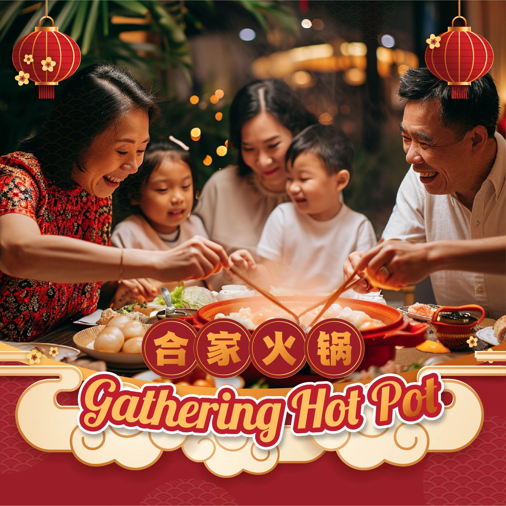 Gathering Hot Pot 火锅(Scallop,Crab,Prawn,Abalone,Lobster Ball,Cheese seafood tofu,Xia hua,Nylon shell,Red grouper sliced)