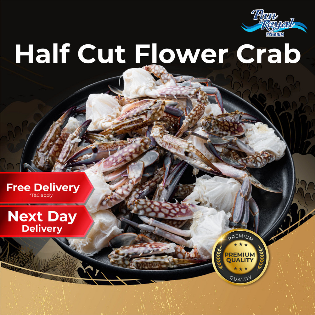 [PAN ROYAL] Frozen Half Cut Flower Crab (600g +/-)-Pan Ocean Singapore - Sea Through Us.