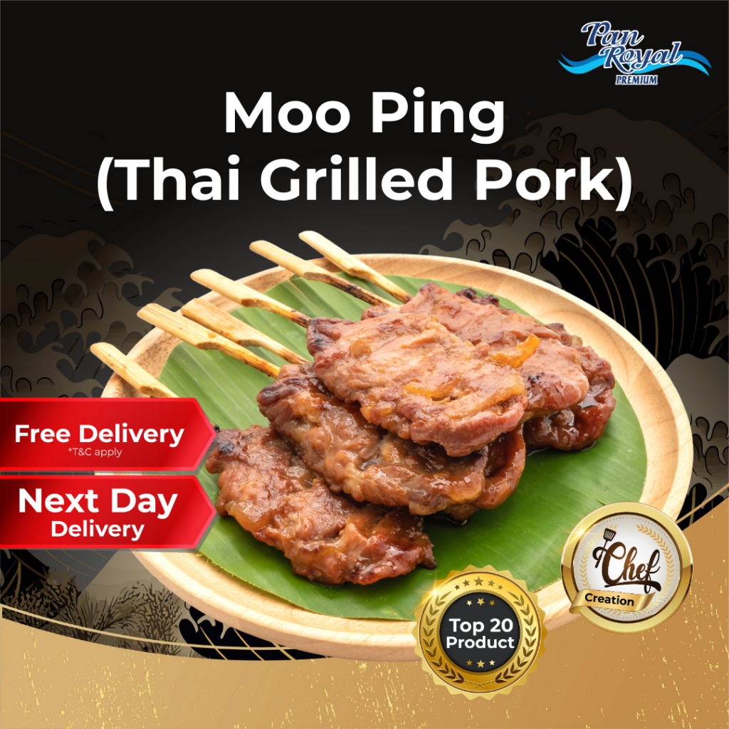 [PAN ROYAL] Frozen Moo Ping (Thai Grilled Pork) 10 sticks-Pan Ocean Singapore - Sea Through Us.