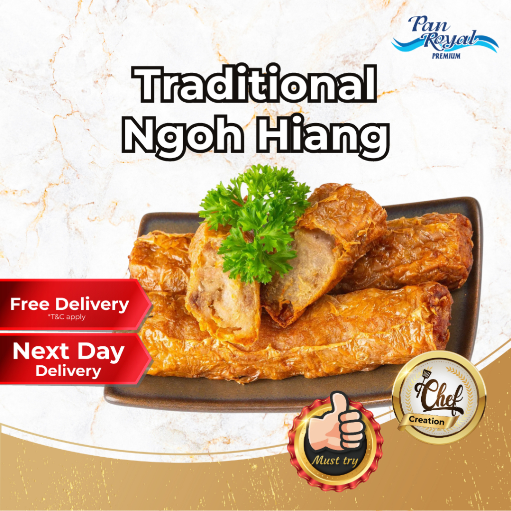[PAN ROYAL] Frozen Traditional Ngoh Hiang (350g +/-)-Pan Ocean Singapore - Sea Through Us.