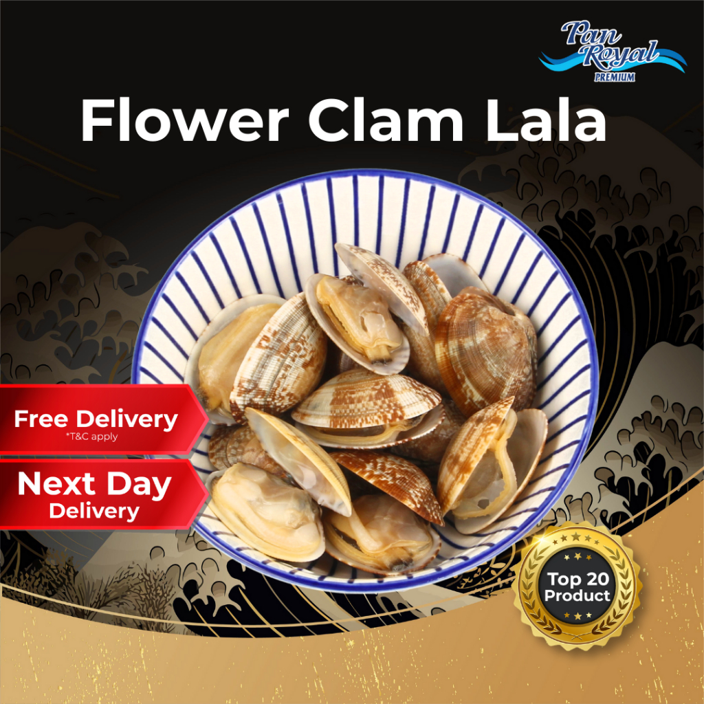 [PAN ROYAL] Frozen Flower Clam Lala Seafood (500g +/-)-Pan Ocean Singapore - Sea Through Us.