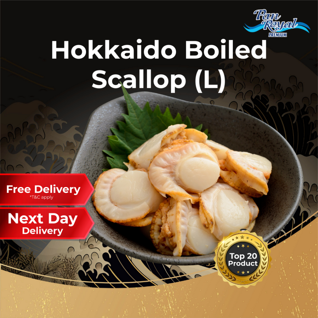 [PAN ROYAL] Frozen Hokkaido Boiled Scallop (L) (500g +/-)-Pan Ocean Singapore - Sea Through Us.