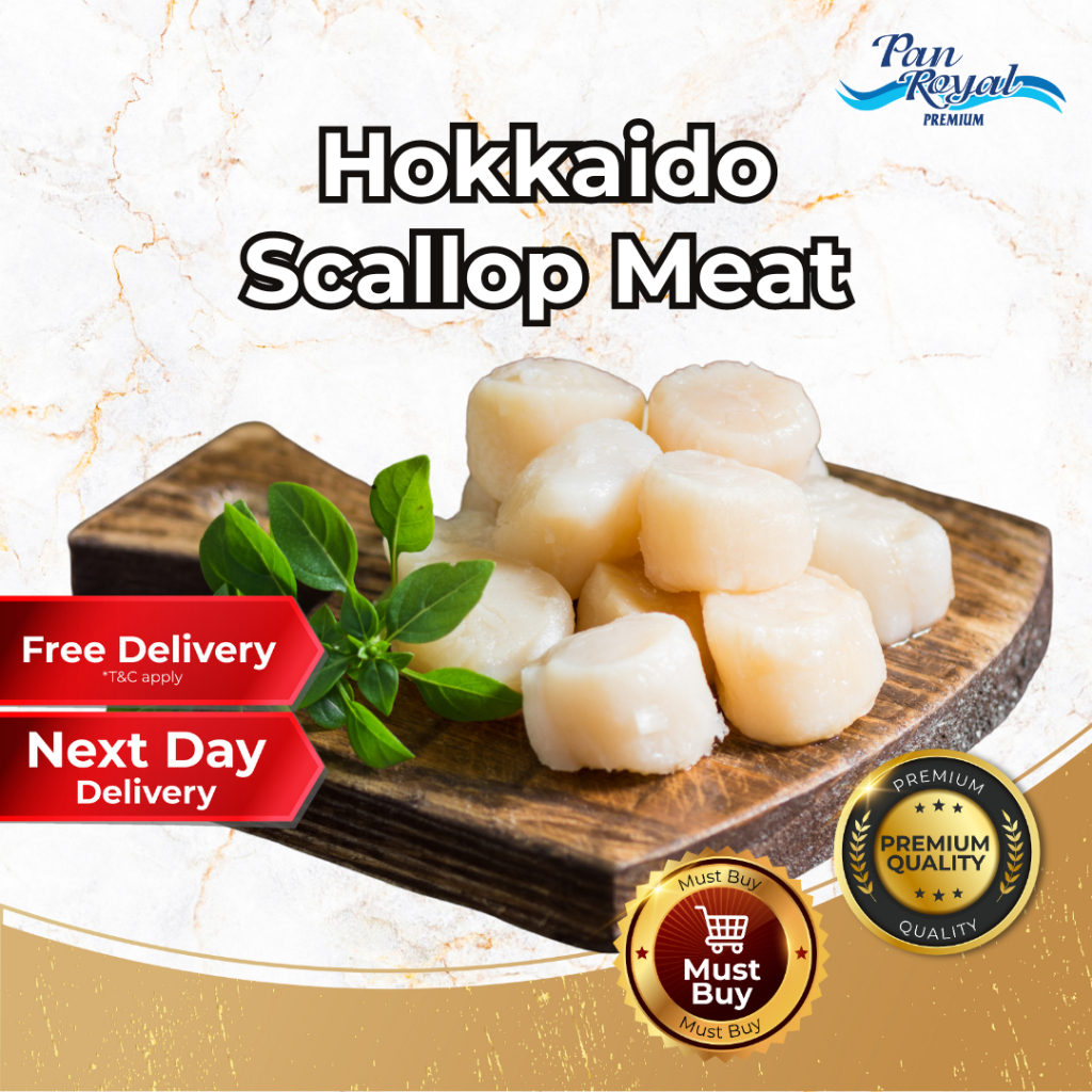 [PAN ROYAL] Frozen Hokkaido Scallop Meat 21/25 (1kg +/-)-Pan Ocean Singapore - Sea Through Us.