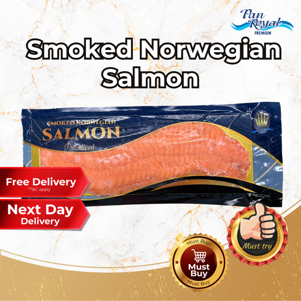 [PAN ROYAL] Frozen Smoked Norwegian Salmon (900g +/-) Pre-sliced-Pan Ocean Singapore - Sea Through Us.