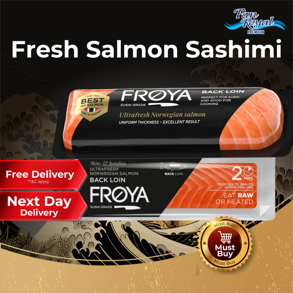 [PAN ROYAL] Fresh Salmon Sashimi (180g +/-)-Pan Ocean Singapore - Sea Through Us.