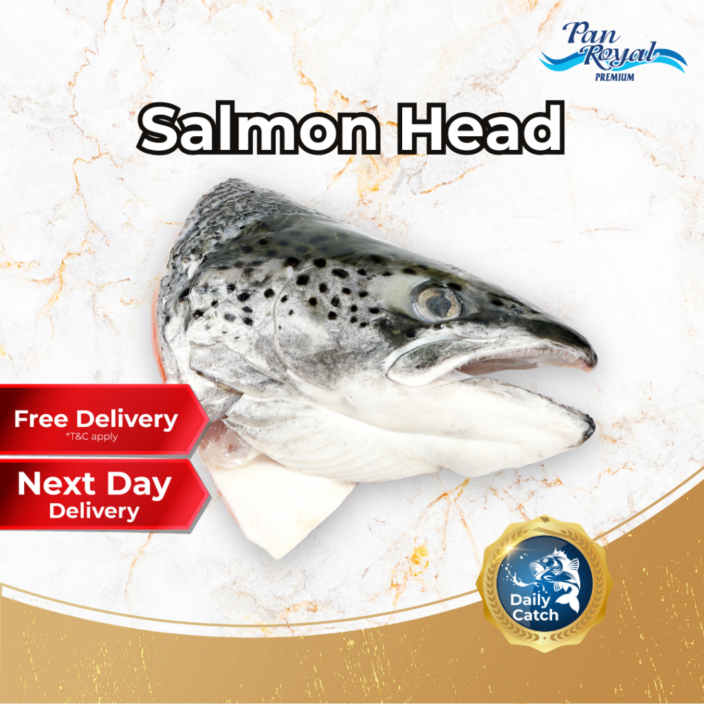 [PAN ROYAL] Fresh Frozen Salmon Head (500g +/-) 1 Whole Head-Pan Ocean Singapore - Sea Through Us.