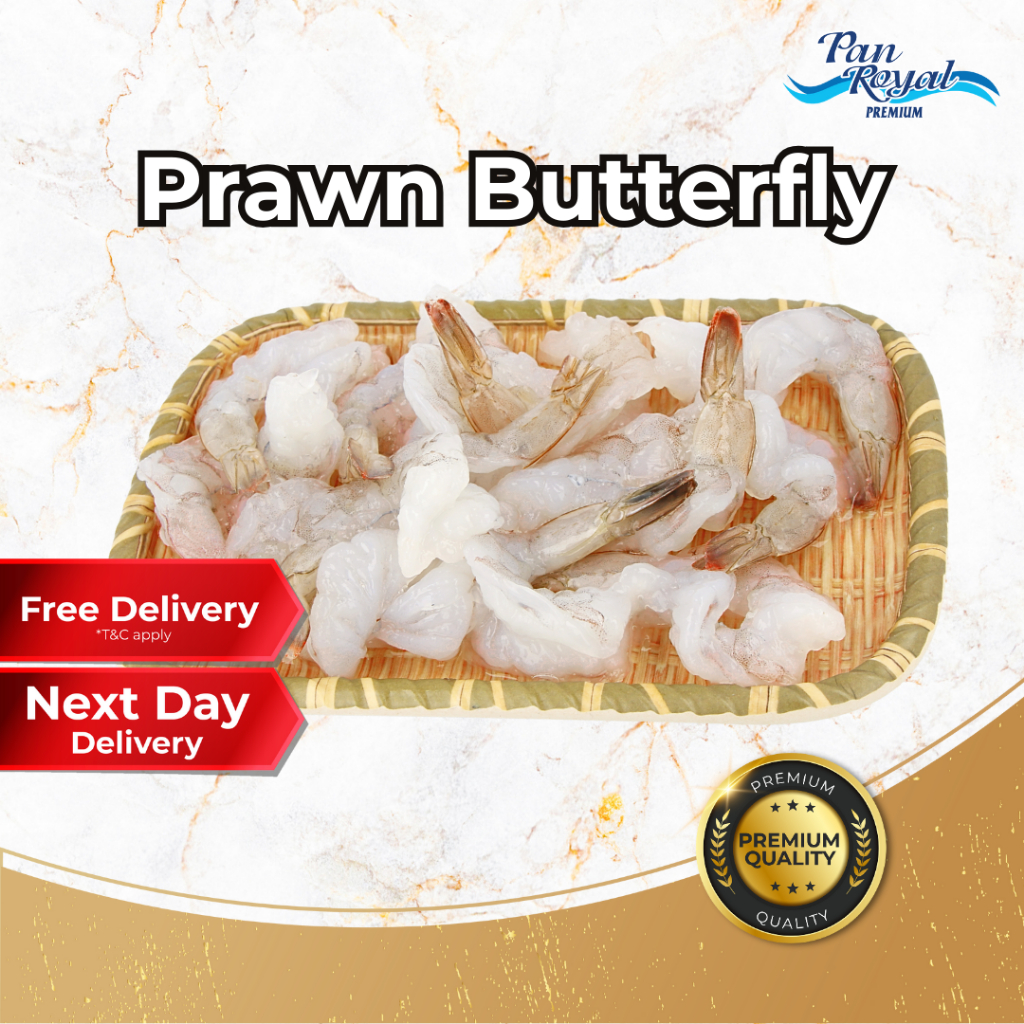 [PAN ROYAL] Frozen Prawn Butterfly (1kg +/-)-Pan Ocean Singapore - Sea Through Us.