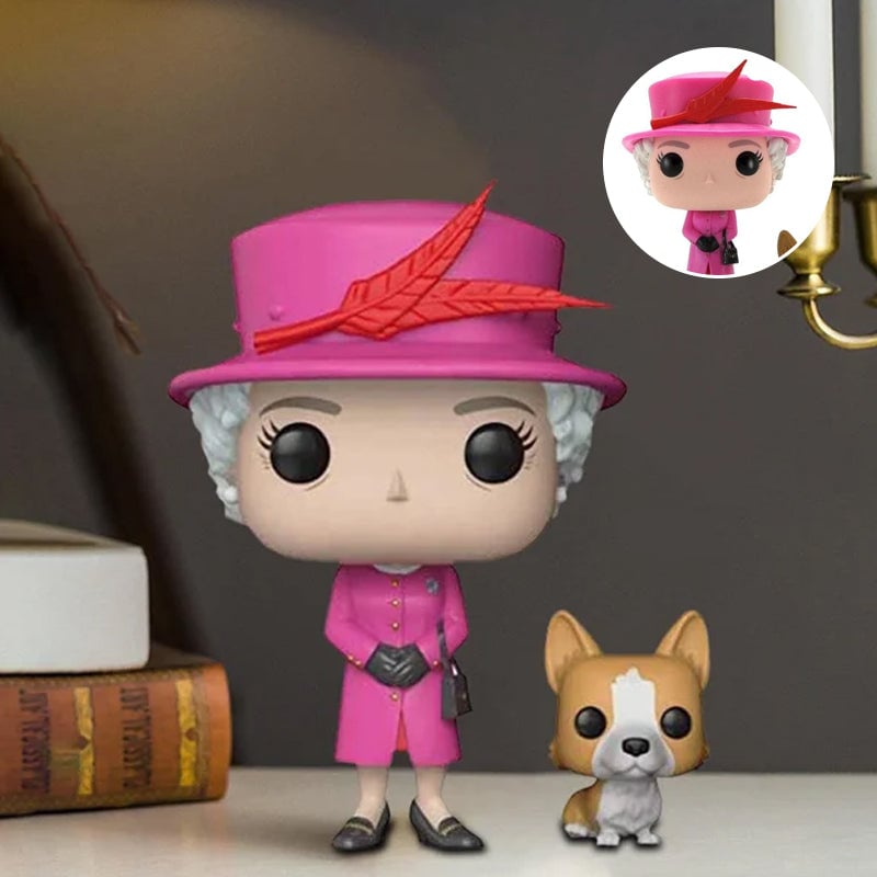 🎀Queen Of England Character And Corgi Scale Model