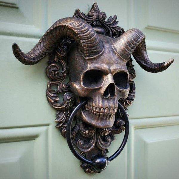 🐏Horned Skull Hanging Door Knocker