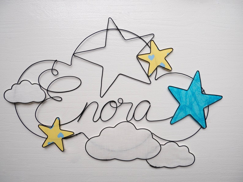 ☁️Customizable name in wire with cloud✨