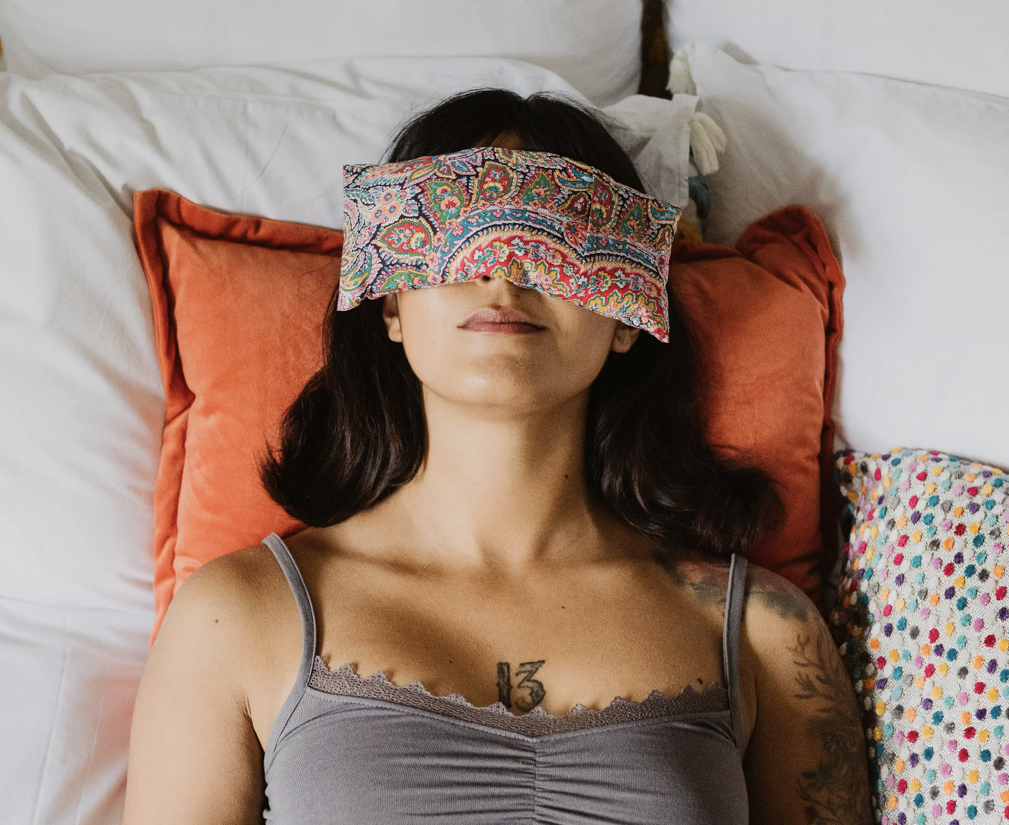 Clarity Blend Lavender Relaxation Eye Pillow / Red Paisley Pattern