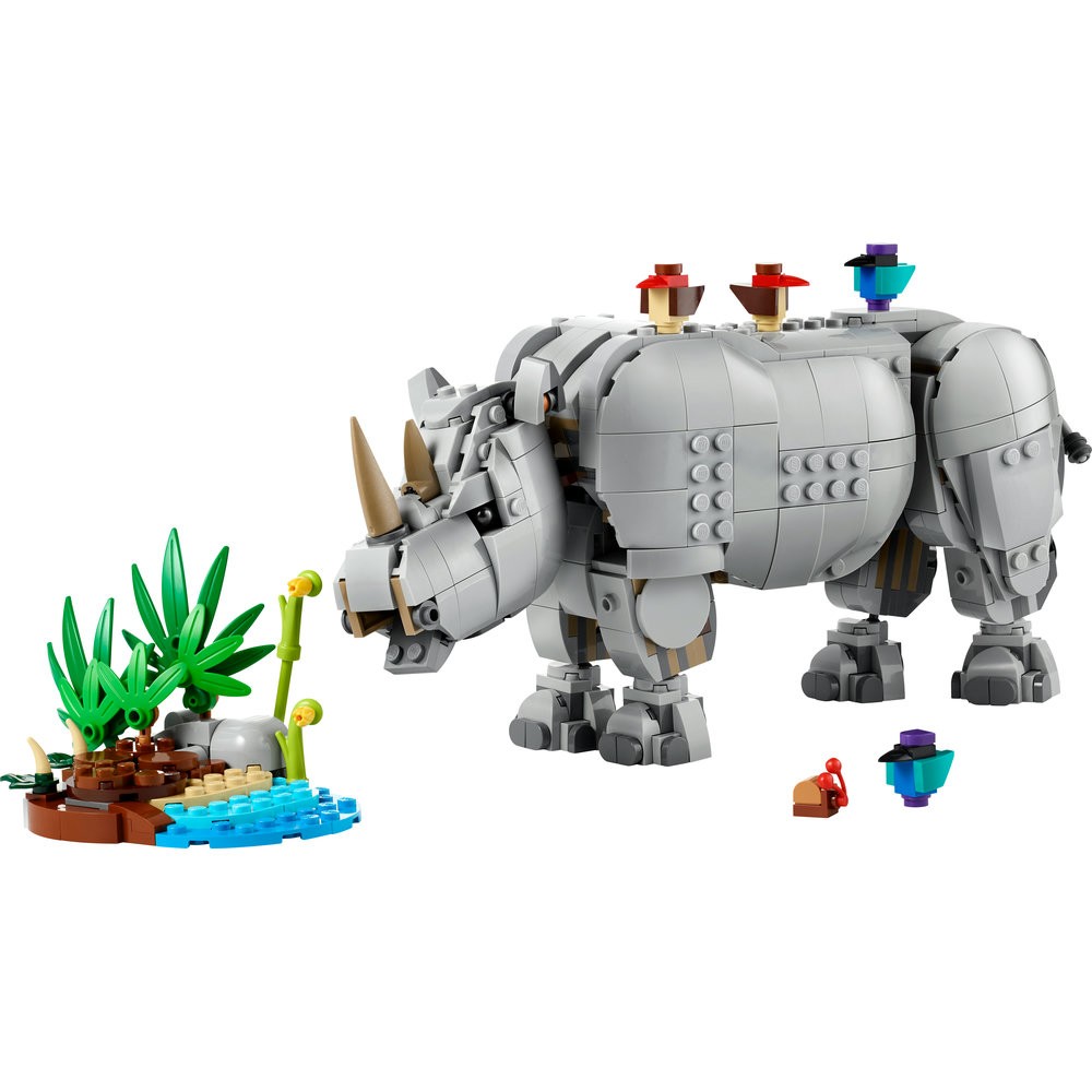 31171 Wild Animals: Majestic Rhino with Birds