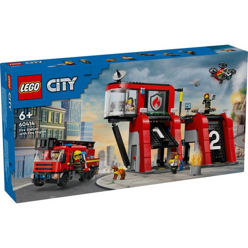 60414 Fire Station with Fire Engine
