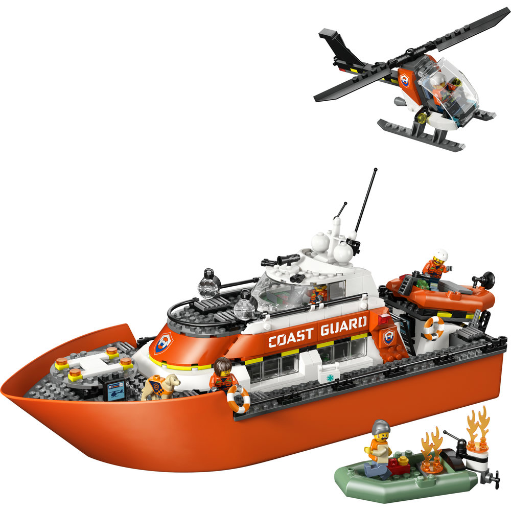 60504 Coast Guard Rescue Boat & Helicopter
