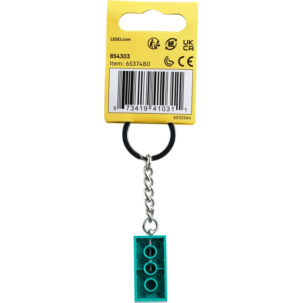 854303 Bright Bluish Green 2x4 Stud Key Chain