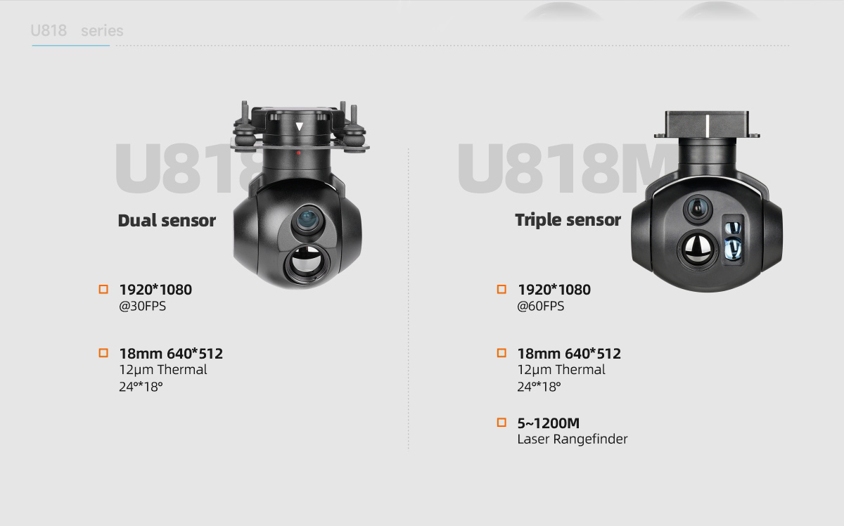 U818 Dual Sensors, U818M Triple Sensors