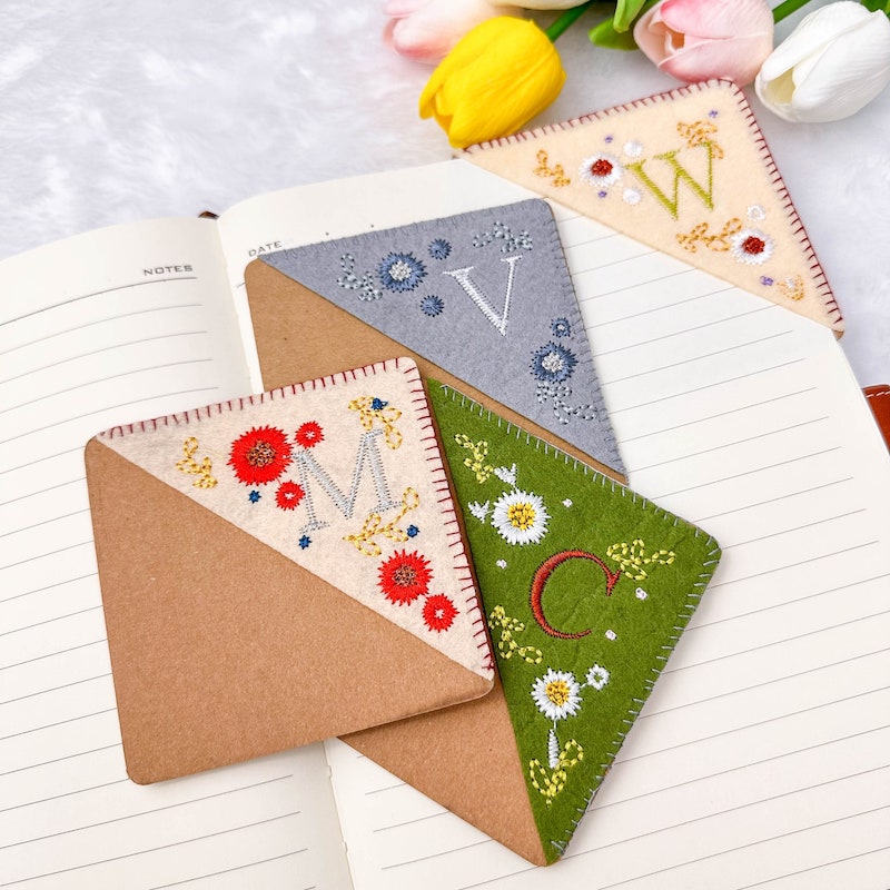 Personalized Handmade Embroidery Felt Bookmark