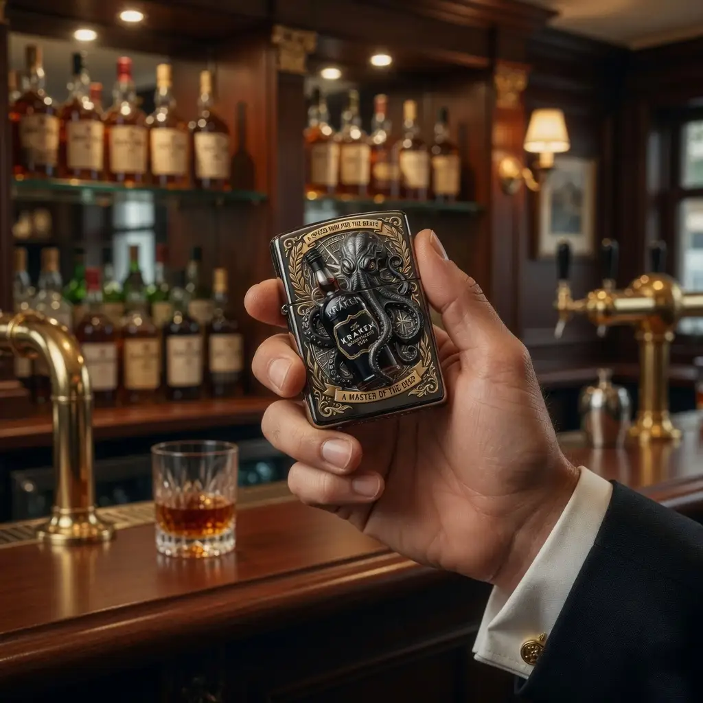 The Kraken Black Spiced Rum Collectorâs Edition Lighter