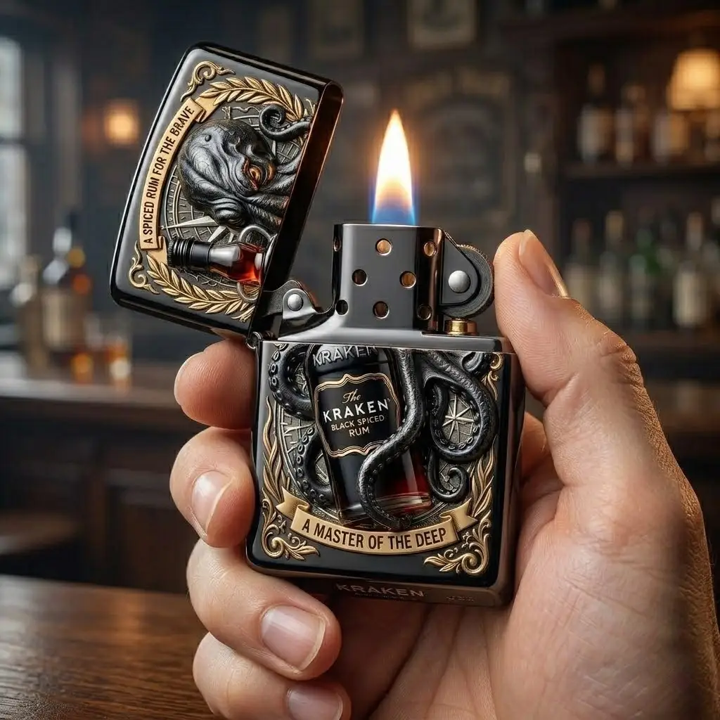 The Kraken Black Spiced Rum Collectorâs Edition Lighter