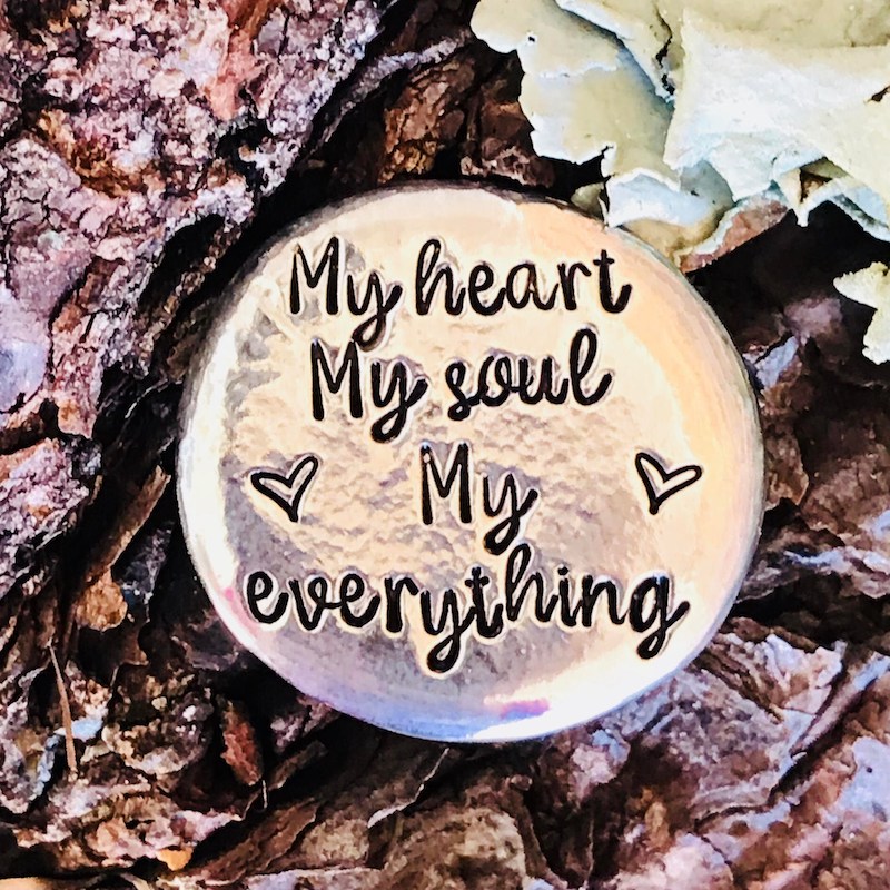 Hand Stamped Pewter Pocket Token