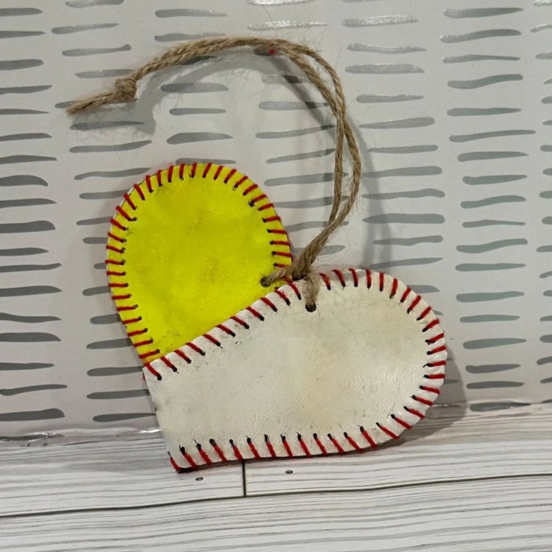 Baseball Heart Ornament