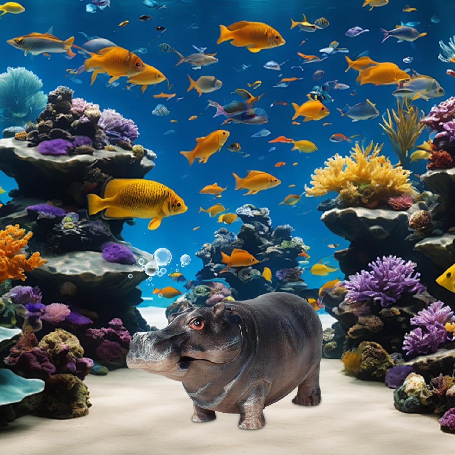 “🦛Hippo Oxygen Pump 🐟 Fish Tank Oxygen Pump Ornament”