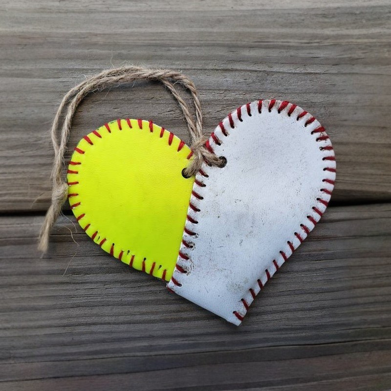 Baseball Heart Ornament