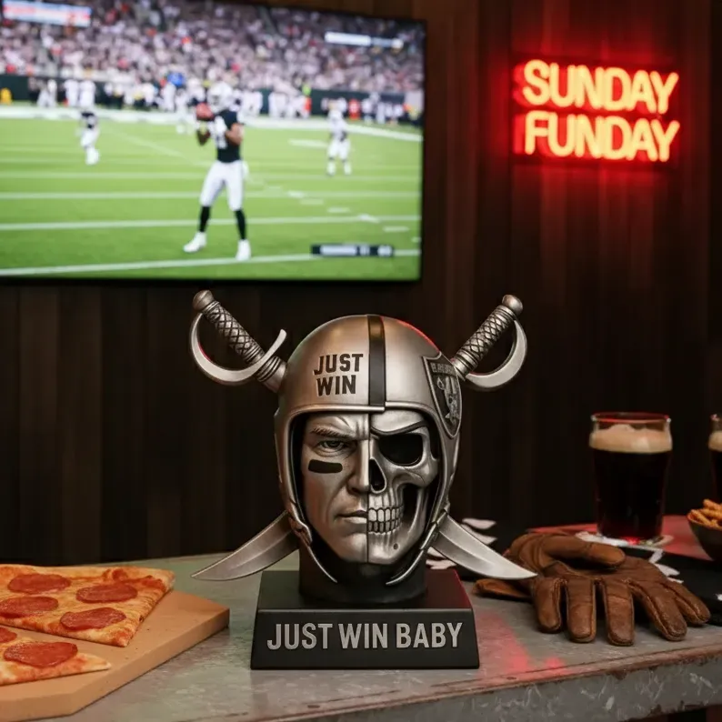 🏴☠️ Las Vegas Raiders Skull Helmet Display Model