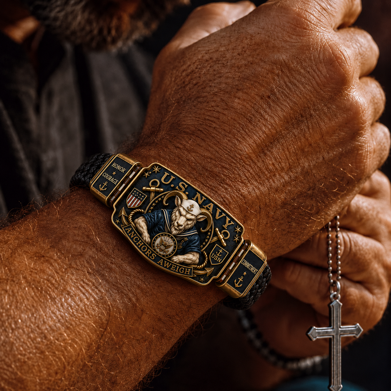 ⚓U.S. Navy Anchors Aweigh Mascot Bracelet