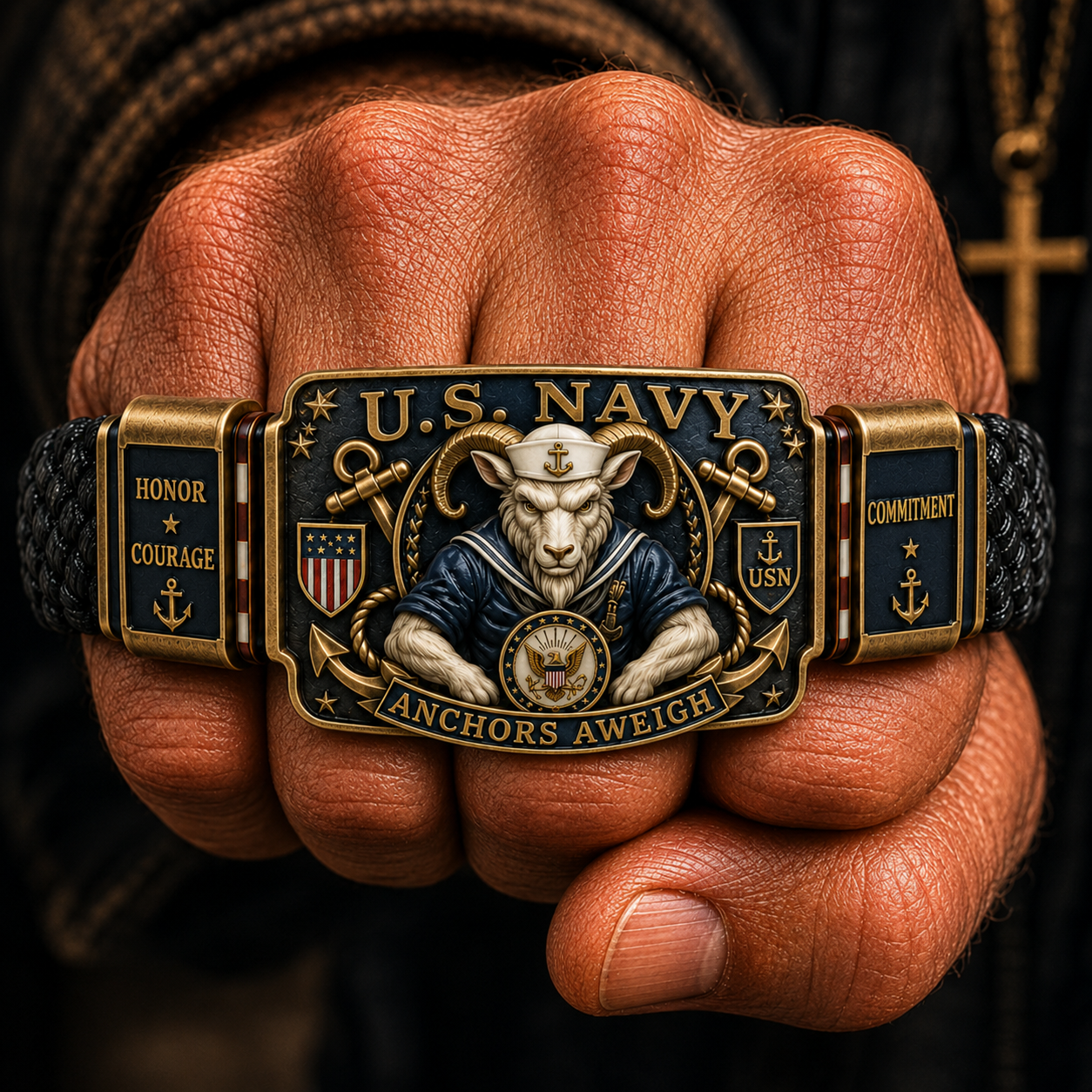 ⚓U.S. Navy Anchors Aweigh Mascot Bracelet