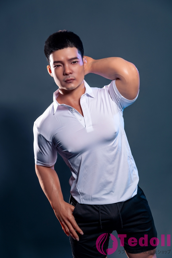 QITA DOLL #114 元さん 170cmシリコン製 シームレスヘッドとボディの一体型ドール 男性 筋肉質タイプ ダッチワイフ 等身大リアル男神ラブドール ブラウン肌