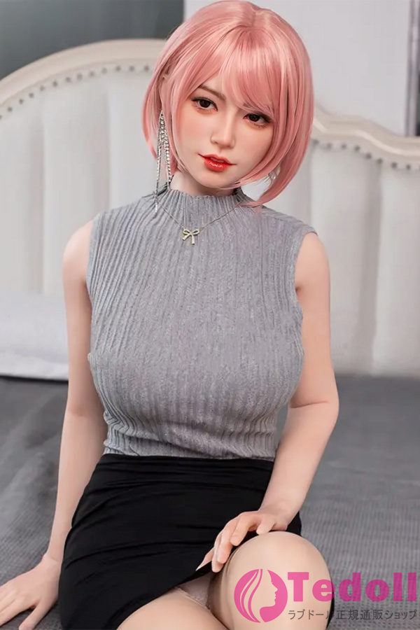 JX DOLL A55 南「Nan」 160cm容姿端麗 笑顔ラブドール ピンクの短い髪 セクシー人形 フルシリコン製 等身大 ダッチワイフ Dカップ ノーマル肌