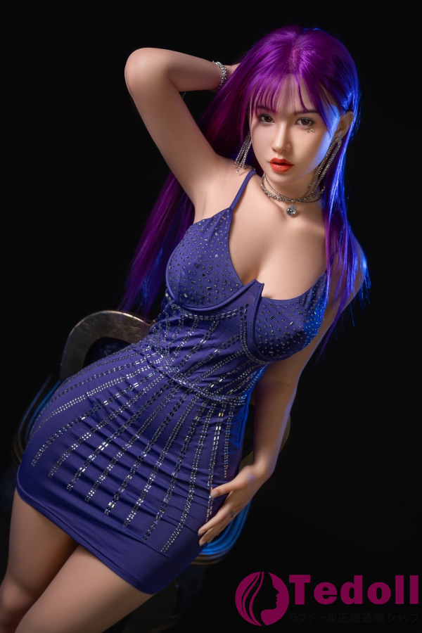 Orange In #644 Anastasia 165cm綺麗な紫髪熟女 ラブドール 等身大 フルシリコン製ダッチワイフ 清楚そうなルックス アダルト 人形 Fカップ 白い肌 口開閉＆口腔模擬付き