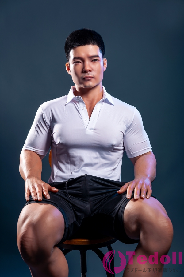 QITA DOLL #114 元さん 170cmシリコン製 シームレスヘッドとボディの一体型ドール 男性 筋肉質タイプ ダッチワイフ 等身大リアル男神ラブドール ブラウン肌